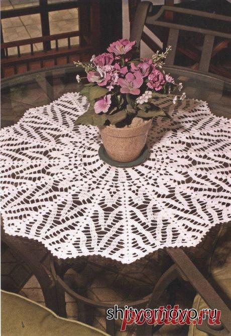 Большая круглая салфетка, связанная крючком. Описание + схема/Салфетки. Скатерти/Вязание/Статьи / Шитье, вязание, рукоделие, бисероплетение