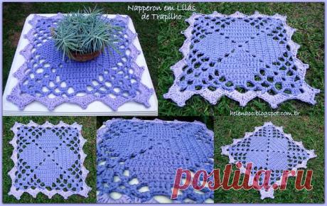 Квадратная салфетка. Крючком. Схема. / helenacc.blogspot.com.br