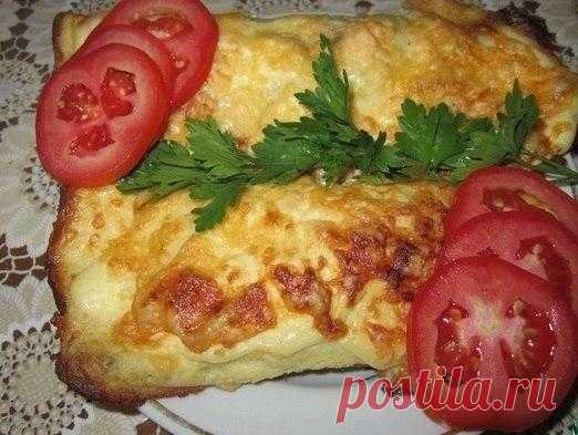 Яичные блинчики с курицей и грибами