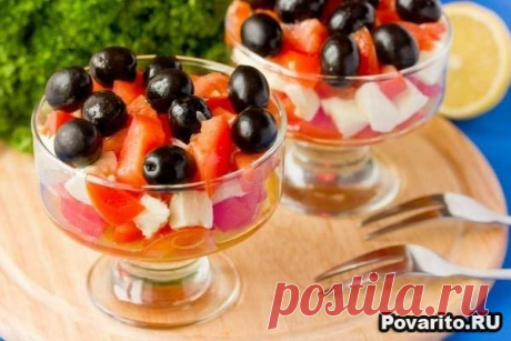 Салат с моцареллой, помидорами и маслинами » Povarito.Ru - Пошаговые фото-рецепты с описанием этапов приготовления