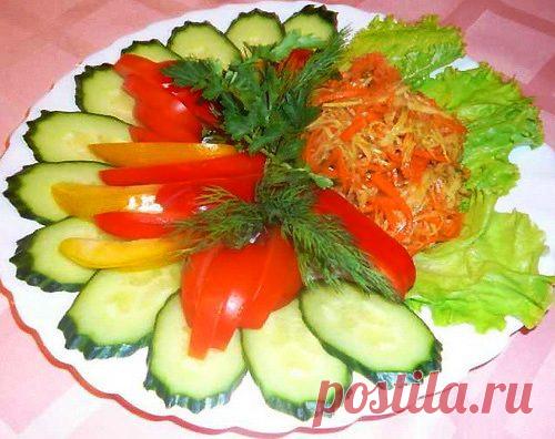 Новогодняя нарезка: овощная тарелка