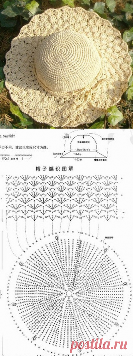 Вязаная летняя шляпа