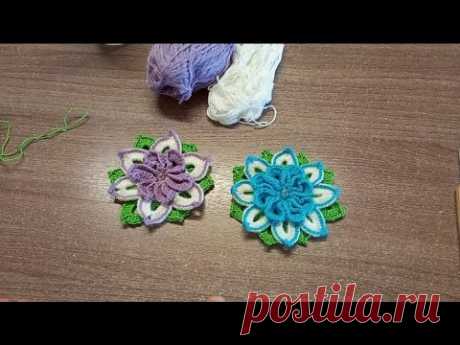 Мк красивый цветок  #crochetknit #вязаниекрючком #crochet