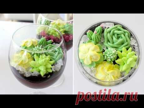 Chocolate Pudding Terrariums + Buttercream Succulents | RECIPE