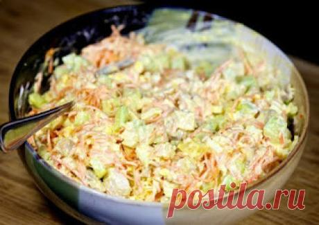 Вкусные рецепты: Салат с корейской морковкой и курицей