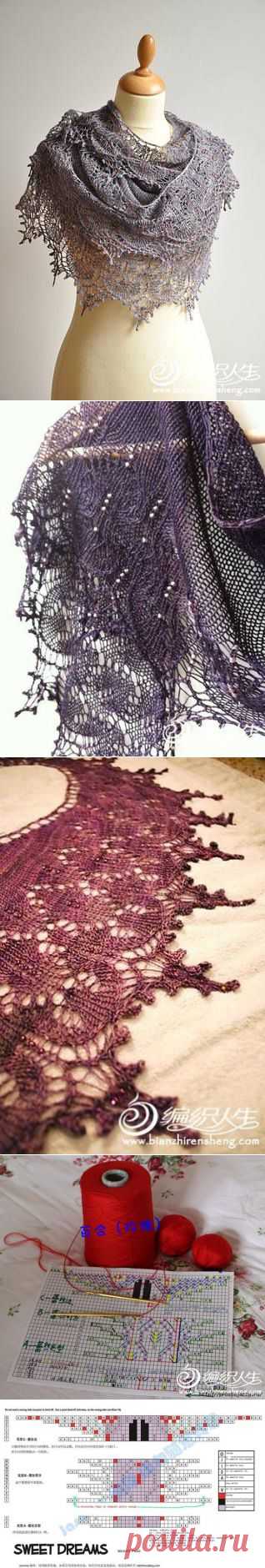 Вязаная шаль "Sweet Dreams" от Boo Knits - наслаждение легкостью