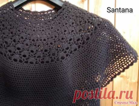 Чёрная кофточка на круглой кокетке - Вязание - Страна Мам