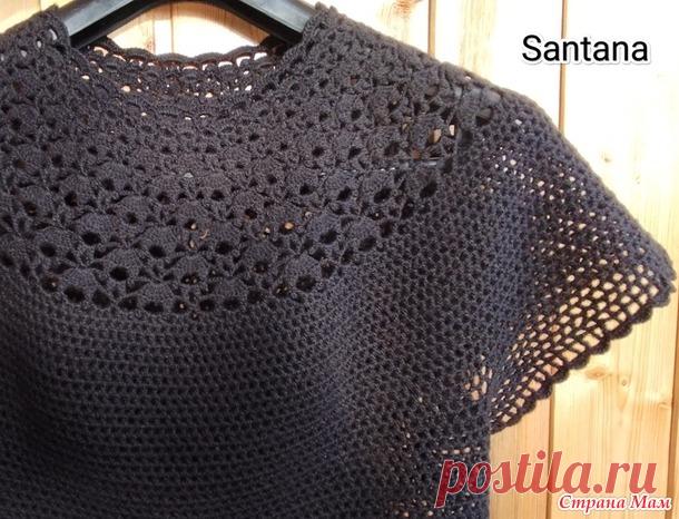 Чёрная кофточка на круглой кокетке - Вязание - Страна Мам