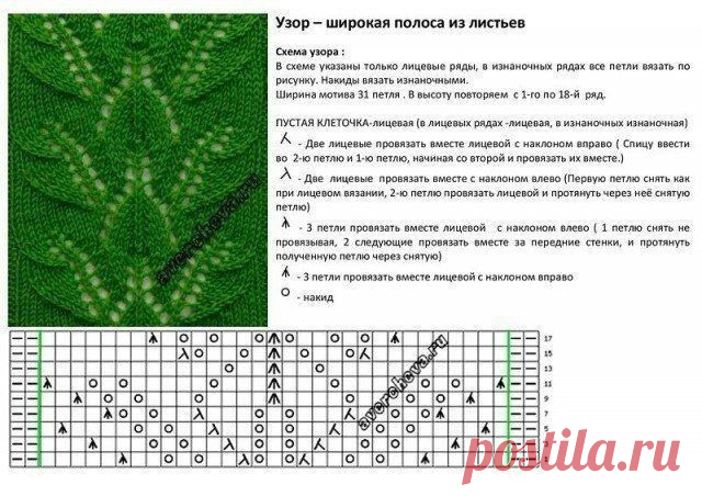 Узор с листочками