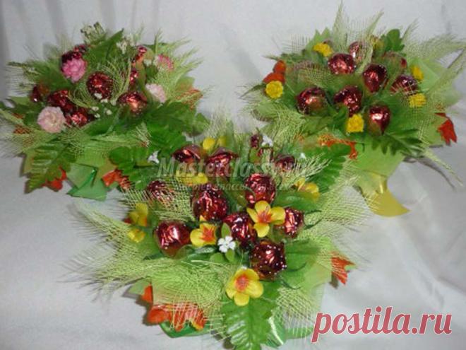 Декоративная корзинка с конфетами «Ягодки». Мастер-класс пошагово с фото