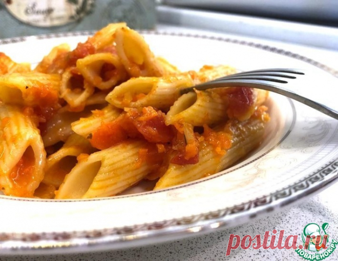 Макароны в овощной заливке - кулинарный рецепт