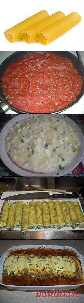 Фото-рецепт: Канелони с творожной начинкой, мясным рагу и томатным соусом — Гурману на заметку