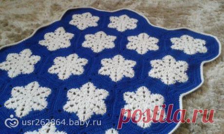 плед с узором снежинка