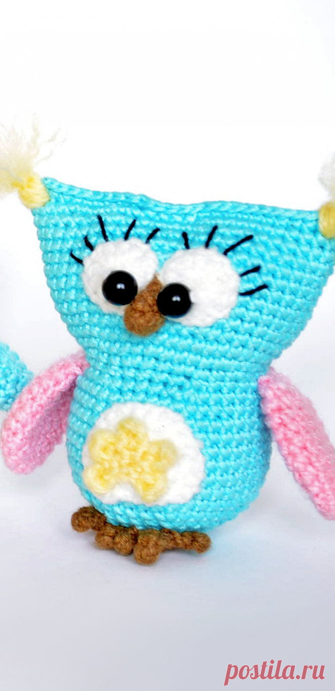 PDF Совушка крючком. FREE crochet pattern; Аmigurumi doll patterns. Амигуруми схемы и описания на русском. Вязаные игрушки и поделки своими руками #amimore - Сова, совушка, совёнок, птица, птичка.