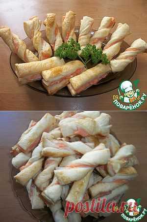 Слоеные "язычки" с форелью - кулинарный рецепт