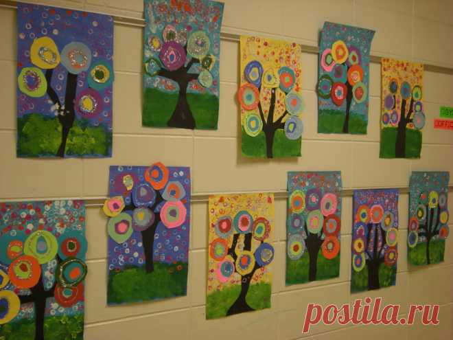 WHAT'S HAPPENING IN THE ART ROOM??: Kandinsky Trees-1st Grade