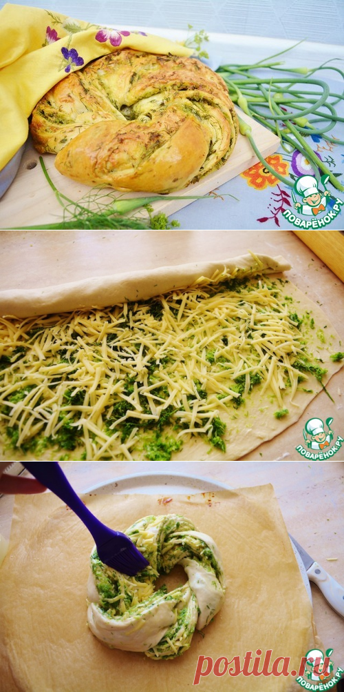 Хлеб с чесночными стрелками