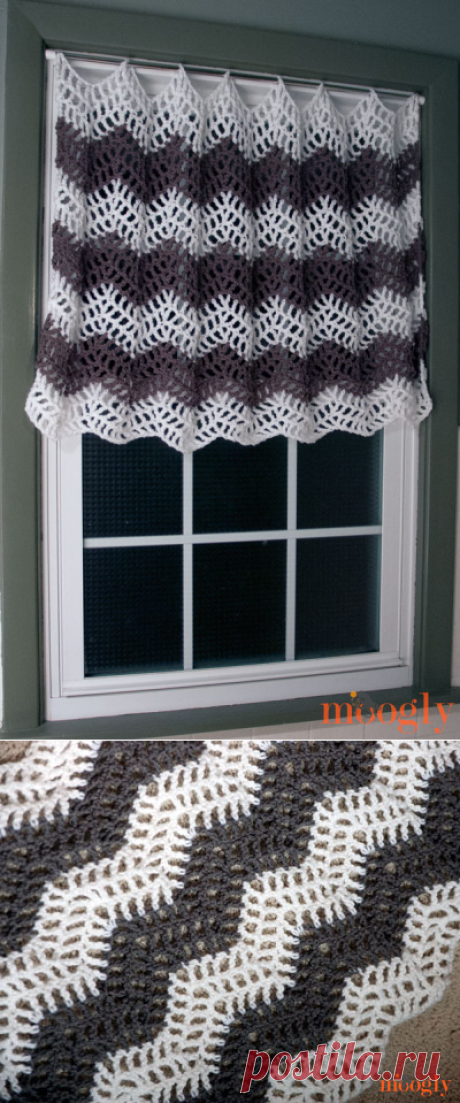 Free Crochet Pattern: Big Bold Chevron Curtain