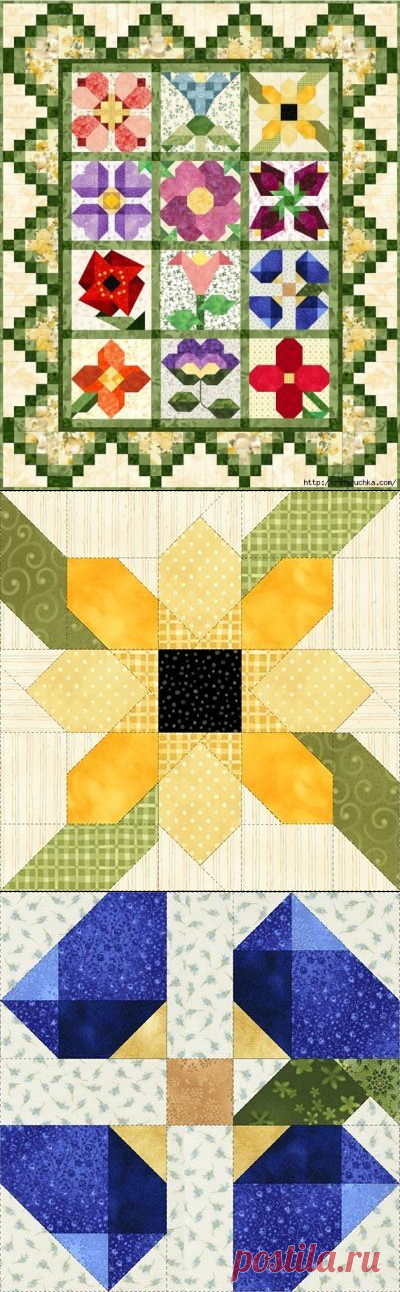 Цветочное лоскутное одеяло: шаблоны блоков — Сделай сам, идеи для творчества - DIY Ideas