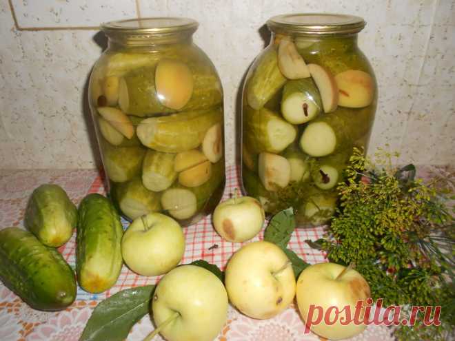 Маринованные огурцы с яблоками рецепт с фотографиями