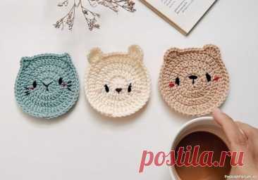 Подставочки под чашки. Описание | Вязаные крючком аксессуары Вяжем крючком Подставочки под чашки
