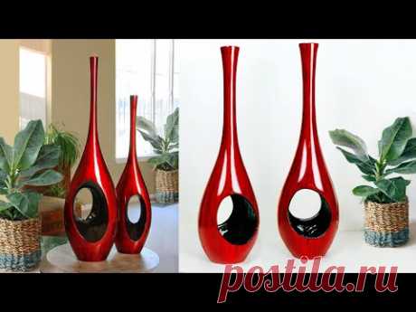 Big Size Awesome Flower vase making // Cement flower vase at home