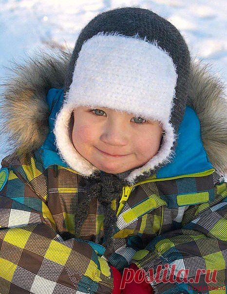 Двойная шапка-ушанка для малыша | Империя Дам