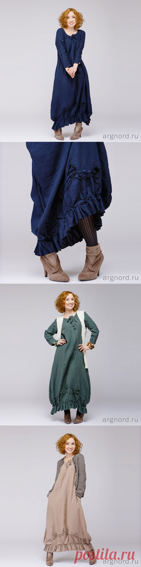 Льняное платье в стиле бохо | Артикул: М4/2 | Платья