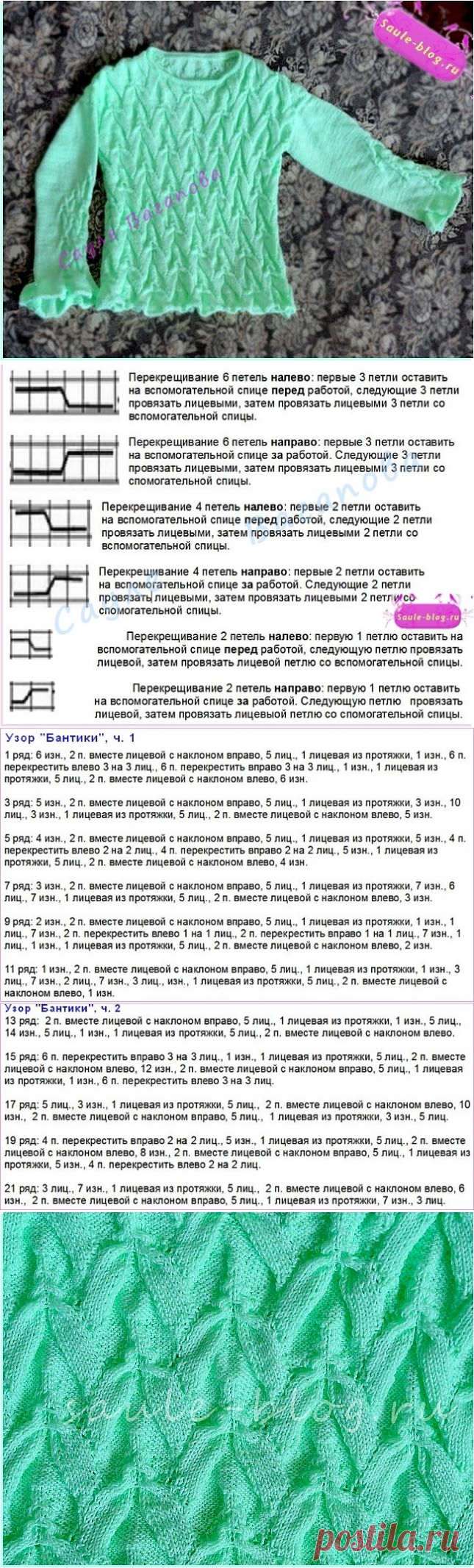Фантазийный узор Бантики спицами. Кейс-описание