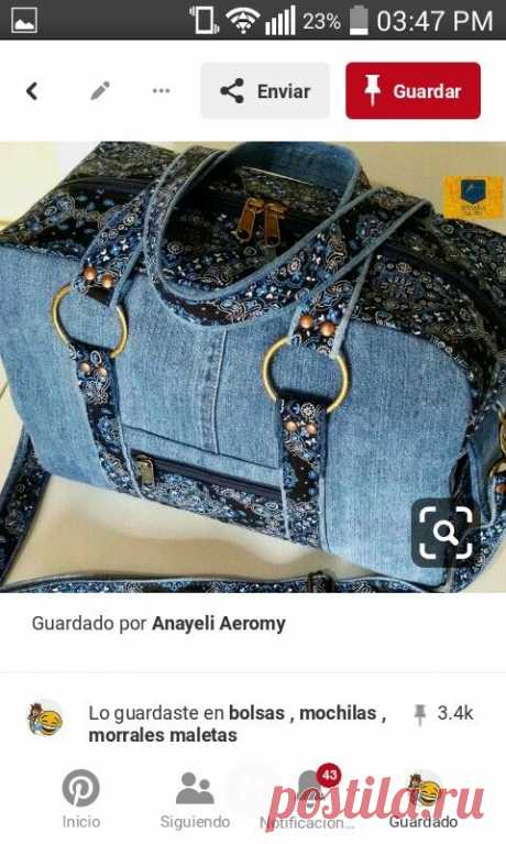 Pin de Margit F. Reiter en Sewing | Patrones de bolso de mezclilla, Bolsos de jeans, Bolsa de mezclilla