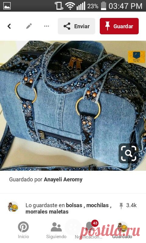 Pin de Margit F. Reiter en Sewing | Patrones de bolso de mezclilla, Bolsos de jeans, Bolsa de mezclilla