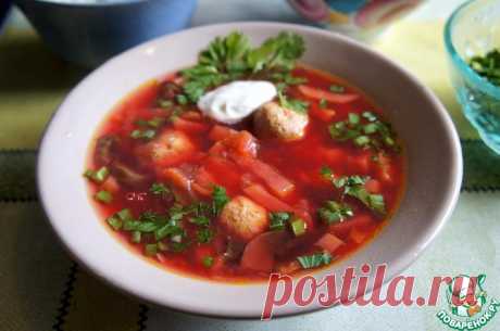Борщ с шампиньонами и кабачками Кулинарный рецепт