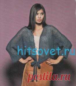 Вязаный жакет с завязками