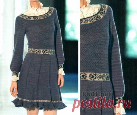 Платье с жаккардовыми вставками | knitt.net
