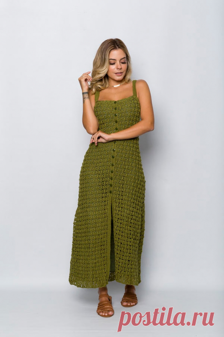 Vestido de Crochê Aberto Militar - Linha Anne - Blog do Bazar Horizonte