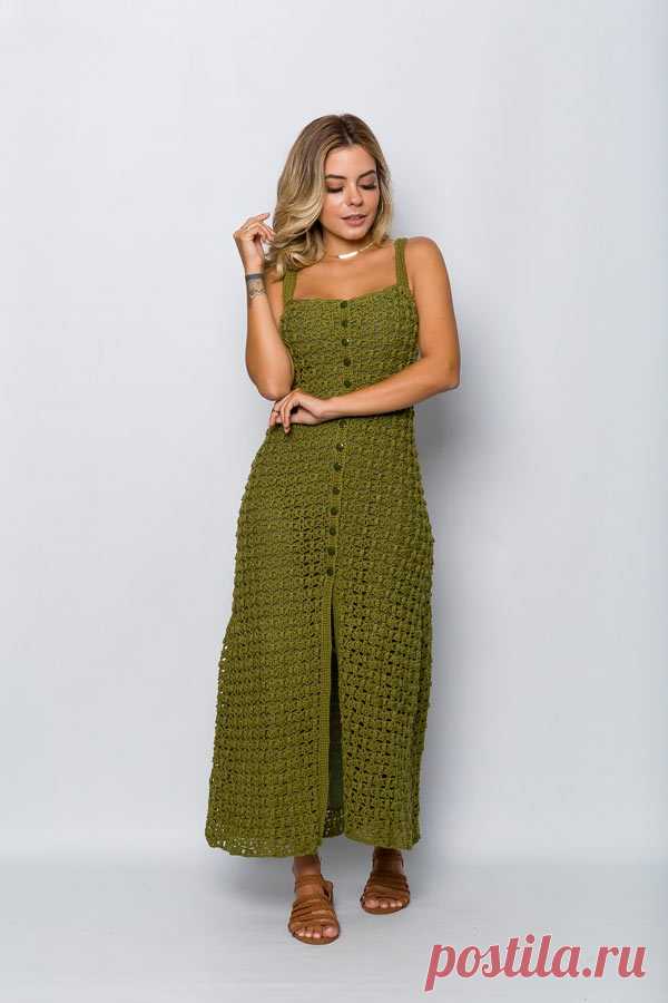 Vestido de Crochê Aberto Militar - Linha Anne - Blog do Bazar Horizonte