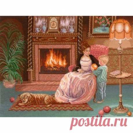 Набор для вышивания У-06 У камина - цена, фото | Купить набор для вышивки в интернет-магазине «Первый Рукодельный»