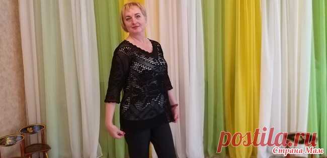 Черная туника в технике филе Здравствуйте девочки вязальщицы Страны Мам. Сегодня хочу показать тунику, которую вязали онлайн в группе 