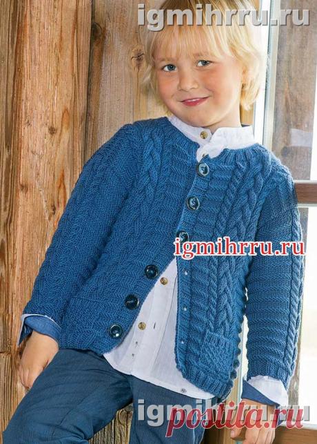 СИНИЙ ЖАКЕТ ДЛЯ МАЛЬЧИКА 4-10 ЛЕТ