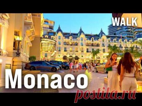 MONTE CARLO, Monaco 4K Evening Walk Tour with Captions [4K/60fps]