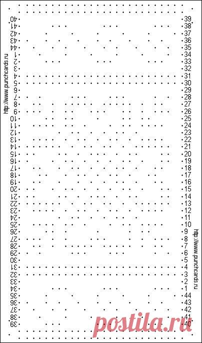 Просмотр рисунка перфокарты с раппортом 24 петли, пересчёт на две фонтуры, печать перфокарты