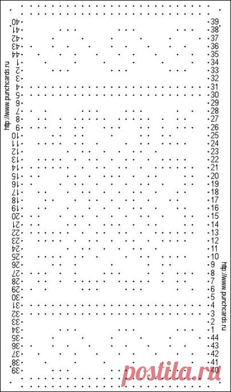 Просмотр рисунка перфокарты с раппортом 24 петли, пересчёт на две фонтуры, печать перфокарты