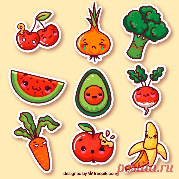 Vegetables and fruits funny stickers More than a million free vectors, PSD, photos and free icons. Exclusive freebies and all graphic resources that you need for your projects