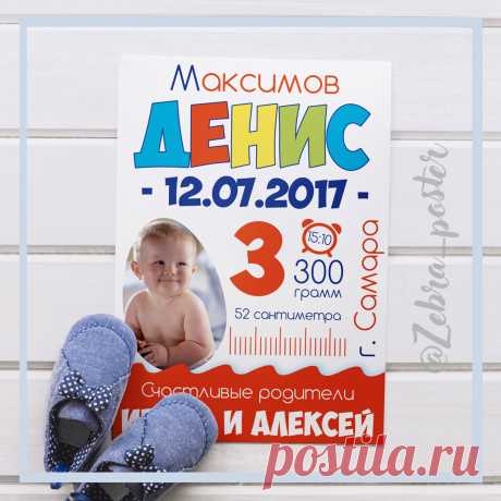 Метрика для мальчика с фотографией. Для заказа пришли в директ, либо в сообщения группы вк (ссылка в описании) данные о ребенке. Готовую работу отправляю в электронном виде. По умолчанию размер А3, jpeg.