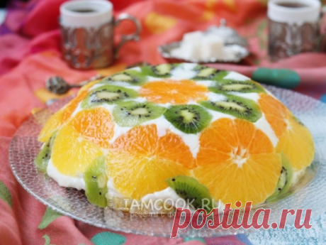 ВКУСНАЯ МИНУТКА...
 НОВОГОДНИЕ РЕЦЕПТЫ: Торт без выпечки с желатином и фруктами...