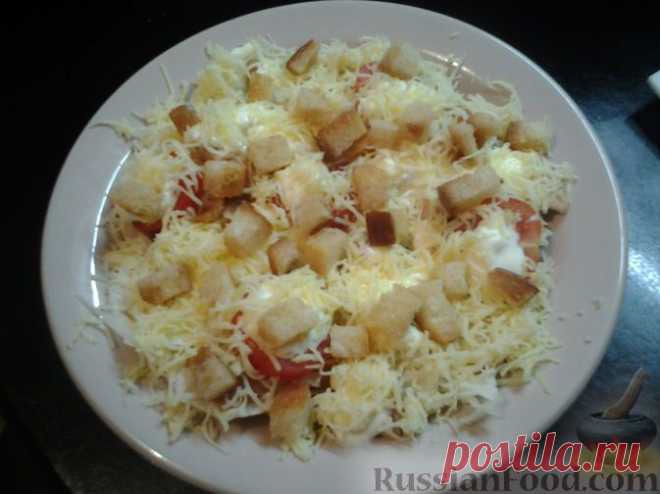 Рецепт: Салат "Цезарь" с курицей и помидорами черри на RussianFood.com