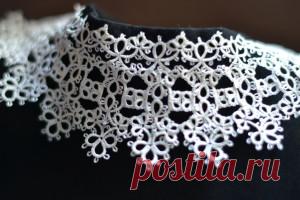 Воротники в технике фриволите | Эклектика