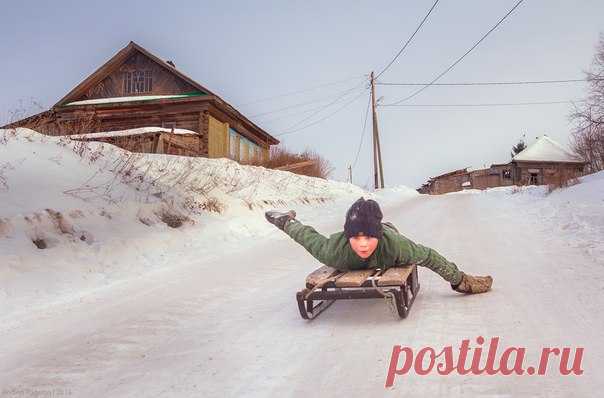 Фото дня. С горки вниз быстрее птицы.