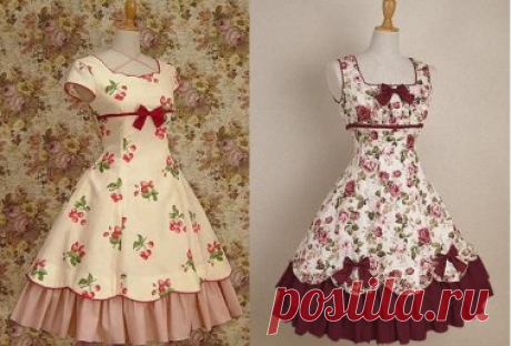 Vintage платье с воланом на панели | DIY прессформа, вырезывание и шить - Марлен Mukai