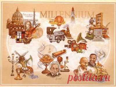 схема для вышивки крестом семплера Millenium